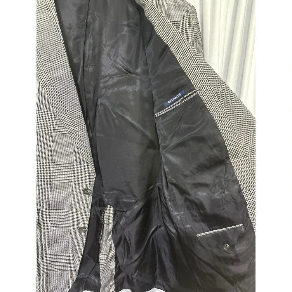 Burberrys Mens Plaid Blazer Sport Coat Jacket‎ Wool Blend 2 Button Lined